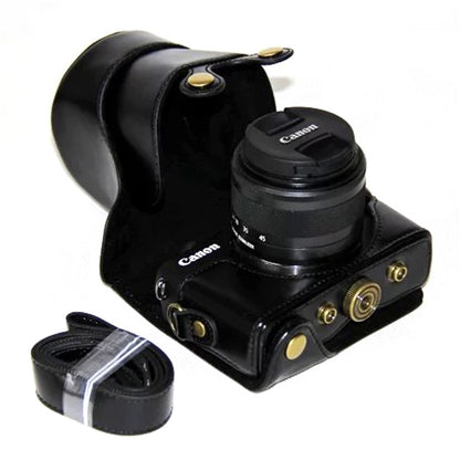 PU Leather Camera Cover + Strap for Canon EOSM/EOSM2/EOSM 10 with 15-45mm Lens