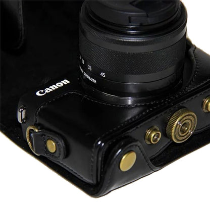 PU Leather Camera Cover + Strap for Canon EOSM/EOSM2/EOSM 10 with 15-45mm Lens