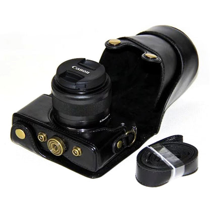 PU Leather Camera Cover + Strap for Canon EOSM/EOSM2/EOSM 10 with 15-45mm Lens