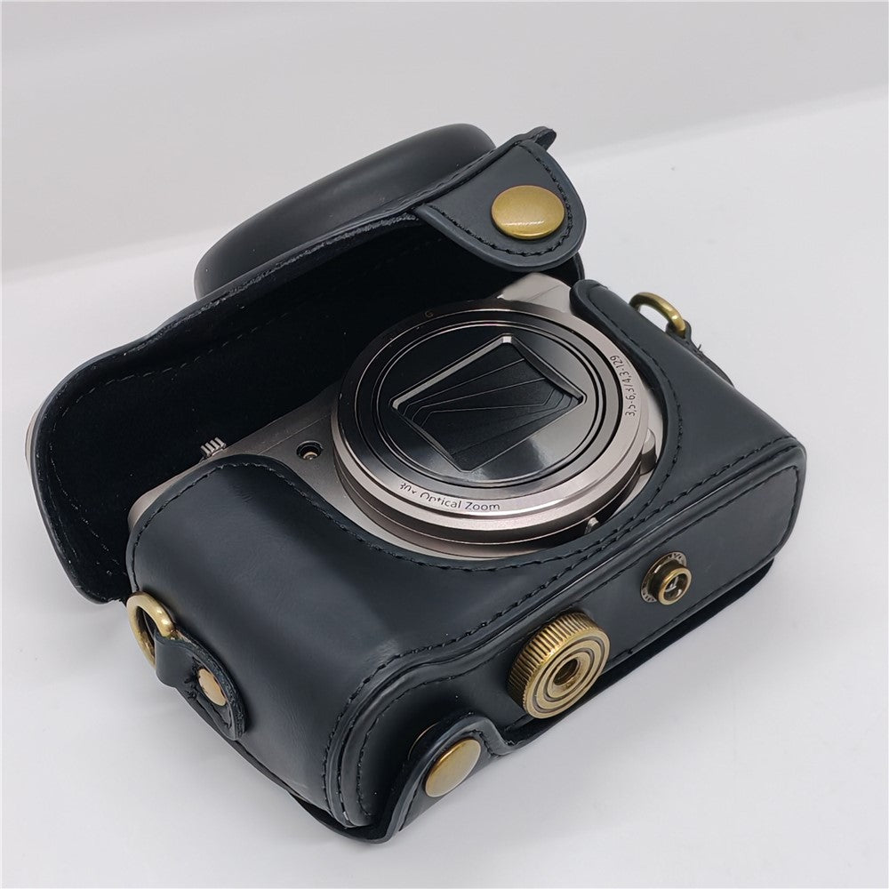 PU Leather Camera Protective Case Pouch with Shoulder Strap for Sony HX60/HX50/HX30