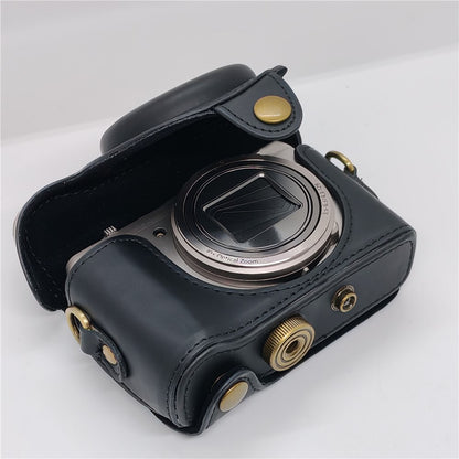 PU Leather Camera Protective Case Pouch with Shoulder Strap for Sony HX60/HX50/HX30