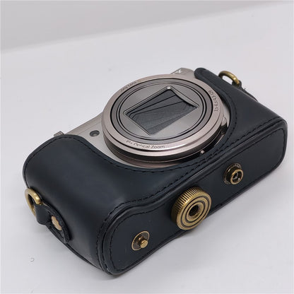 PU Leather Camera Protective Case Pouch with Shoulder Strap for Sony HX60/HX50/HX30