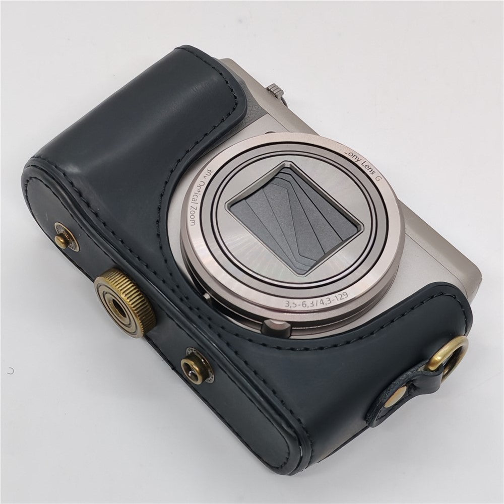 PU Leather Camera Protective Case Pouch with Shoulder Strap for Sony HX60/HX50/HX30