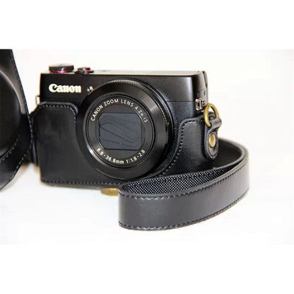 Protective Leather Camera Case with Shoulder Strap for Canon G7X
