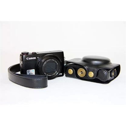Protective Leather Camera Case with Shoulder Strap for Canon G7X