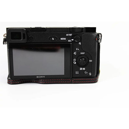 PU Leather Half Bottom Camera Protective Case for Sony A6000/A6300