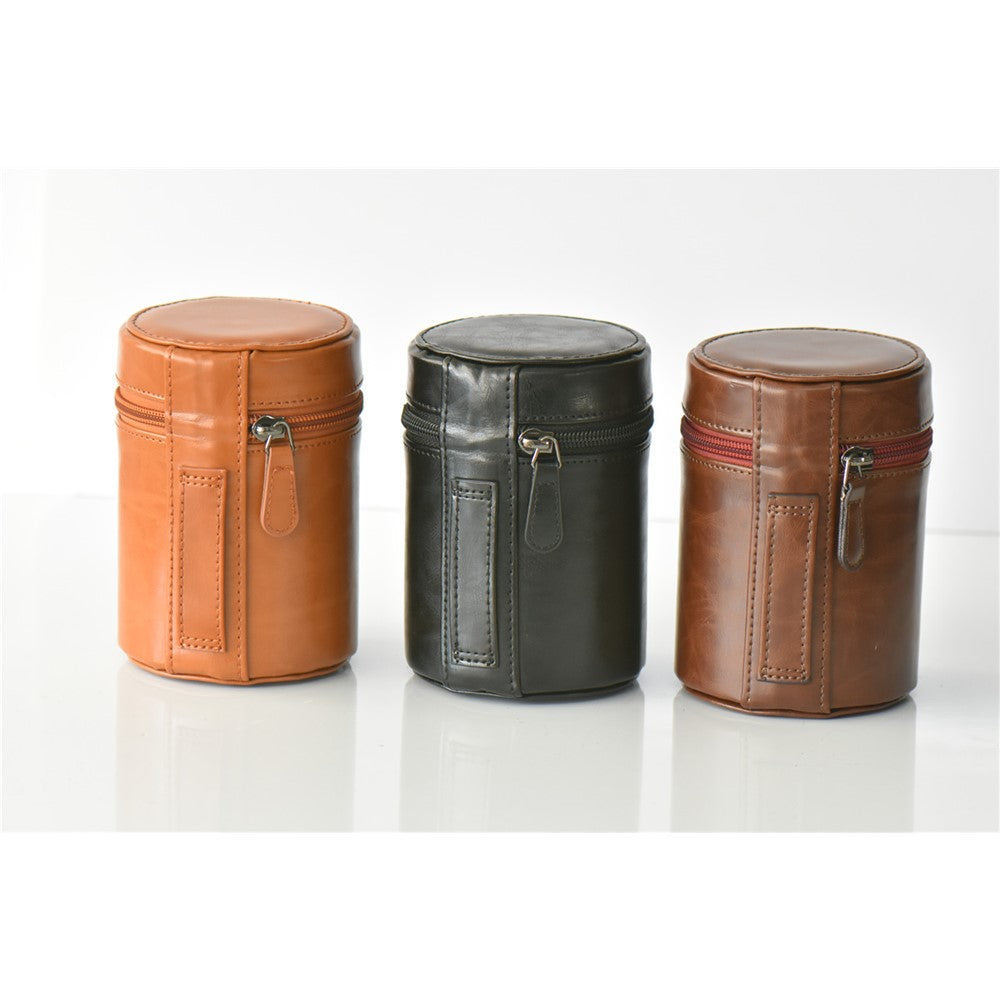 Camera Lens Bag Lens PU Leather Protective Case for Nikon Canon Sony Fujifilm etc