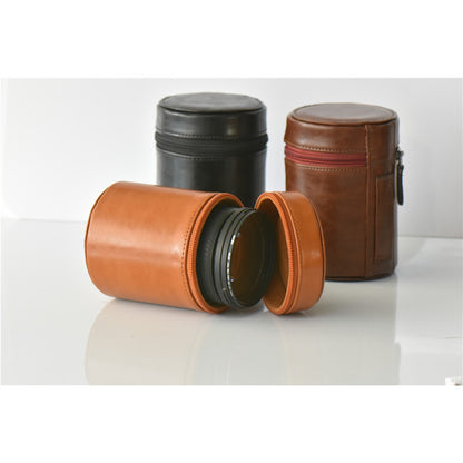 Camera Lens Bag Lens PU Leather Protective Case for Nikon Canon Sony Fujifilm etc