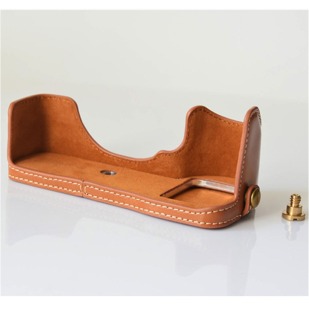 PU Leather Half Bottom Camera Protective Cover for Sony A73/A9