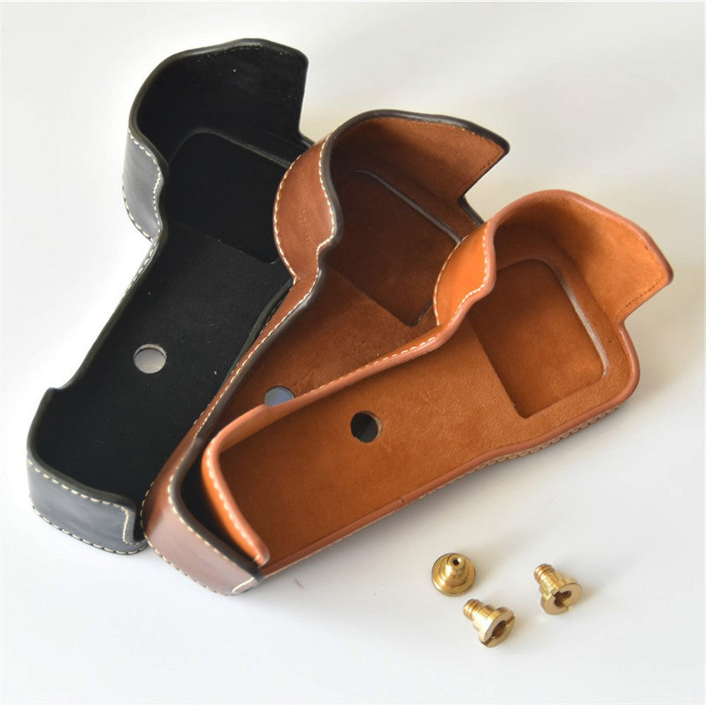 PU Leather Half Bottom Camera Protective Cover for Sony A73/A9