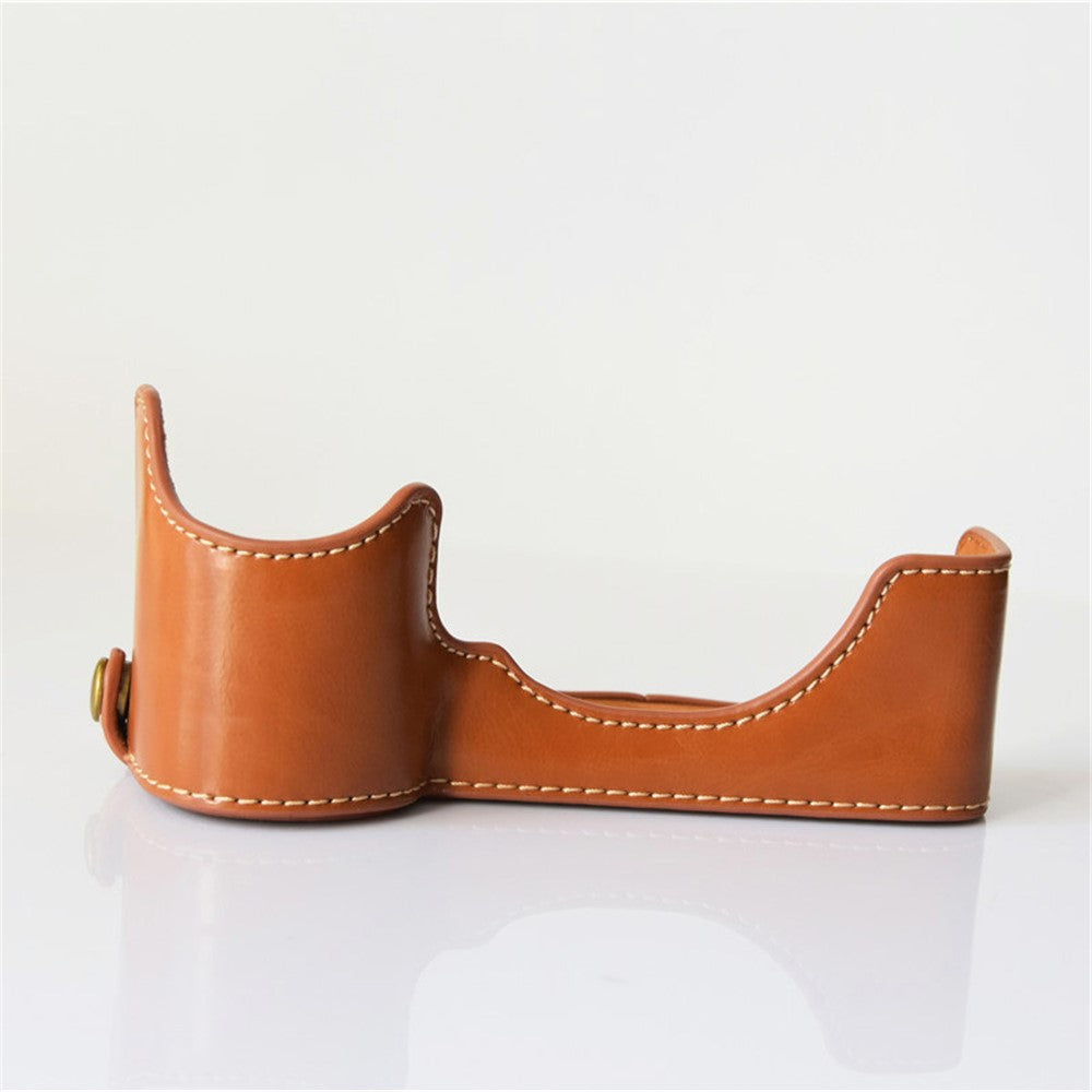 PU Leather Half Bottom Camera Protective Cover for Sony A73/A9