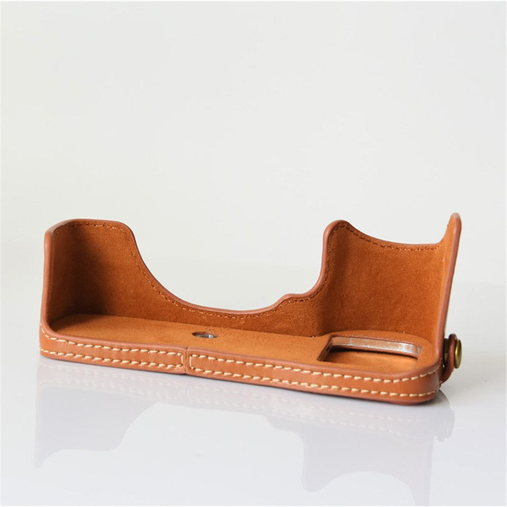 PU Leather Half Bottom Camera Protective Cover for Sony A73/A9