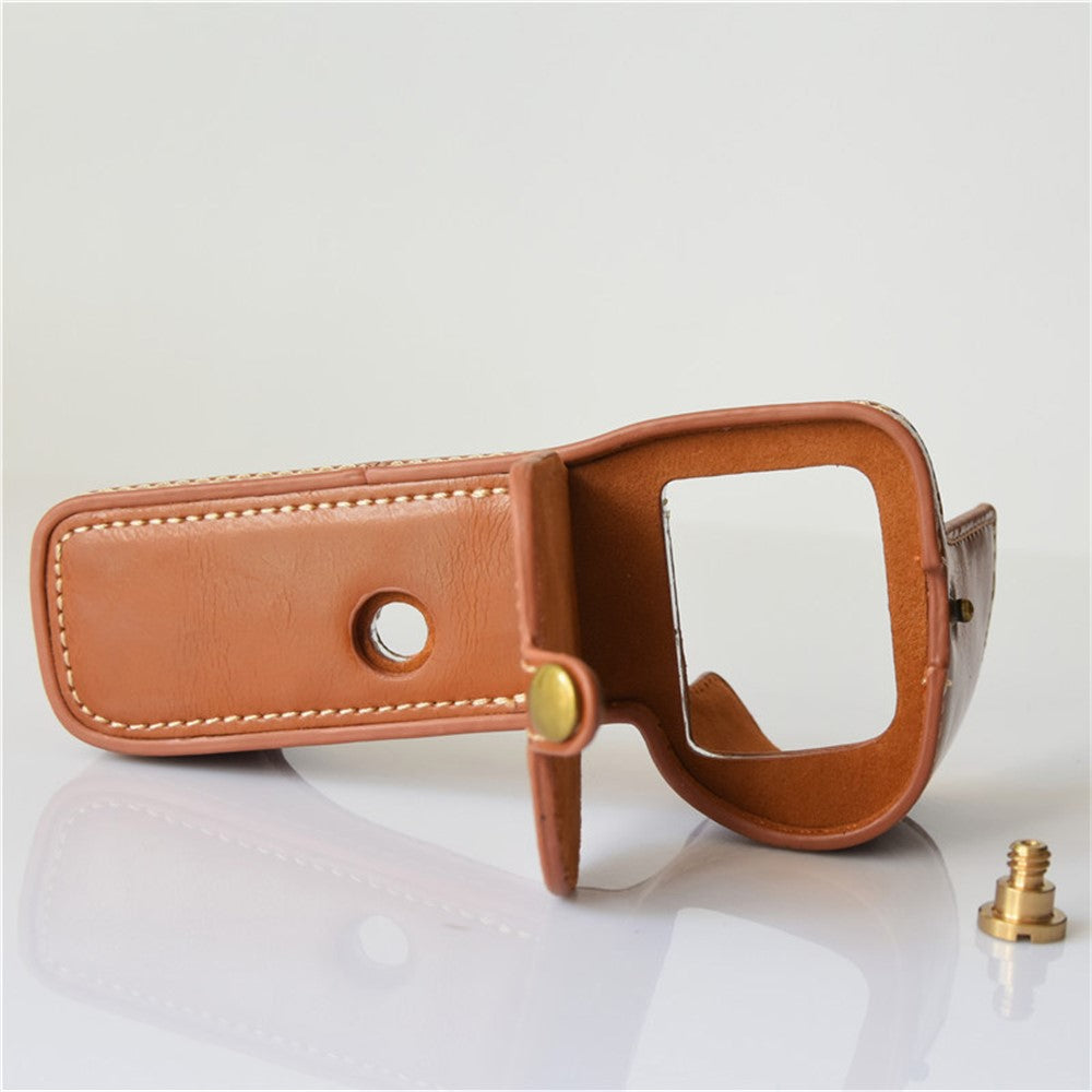 PU Leather Half Bottom Camera Protective Cover for Sony A73/A9