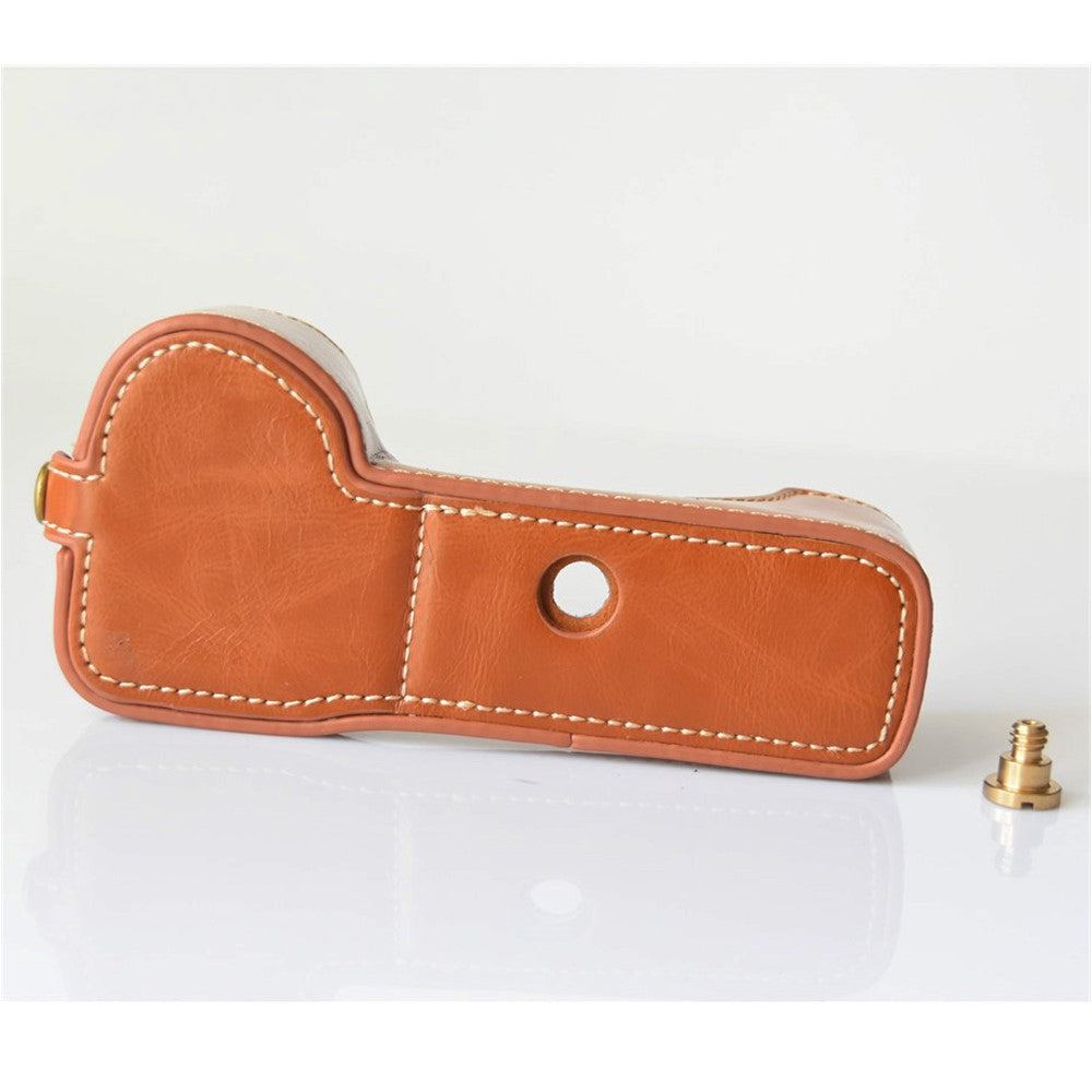 PU Leather Half Bottom Camera Protective Cover for Sony A73/A9