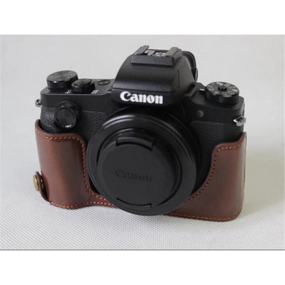 PU Leather Half Camera Protective Bag for Canon Powershot G1XIII