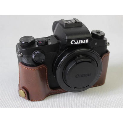 PU Leather Half Camera Protective Bag for Canon Powershot G1XIII