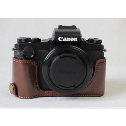 PU Leather Half Camera Protective Bag for Canon Powershot G1XIII