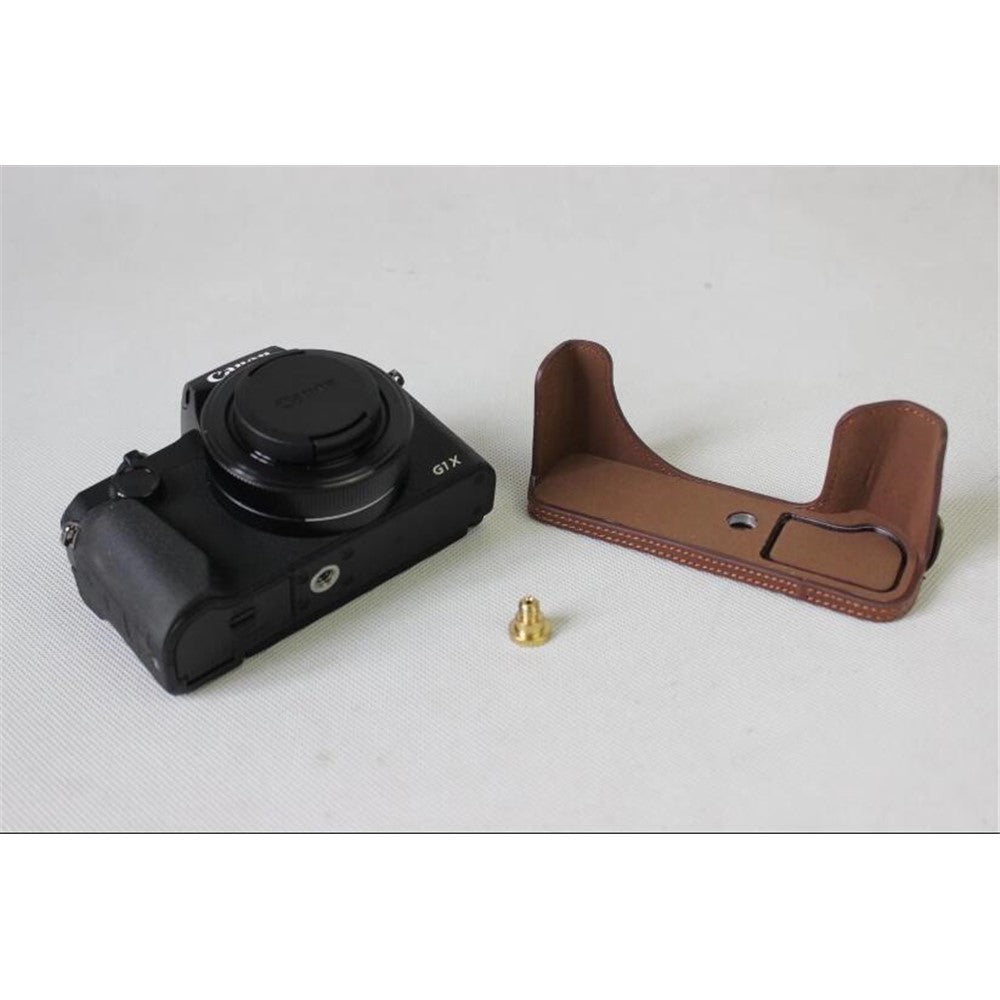 PU Leather Half Camera Protective Bag for Canon Powershot G1XIII