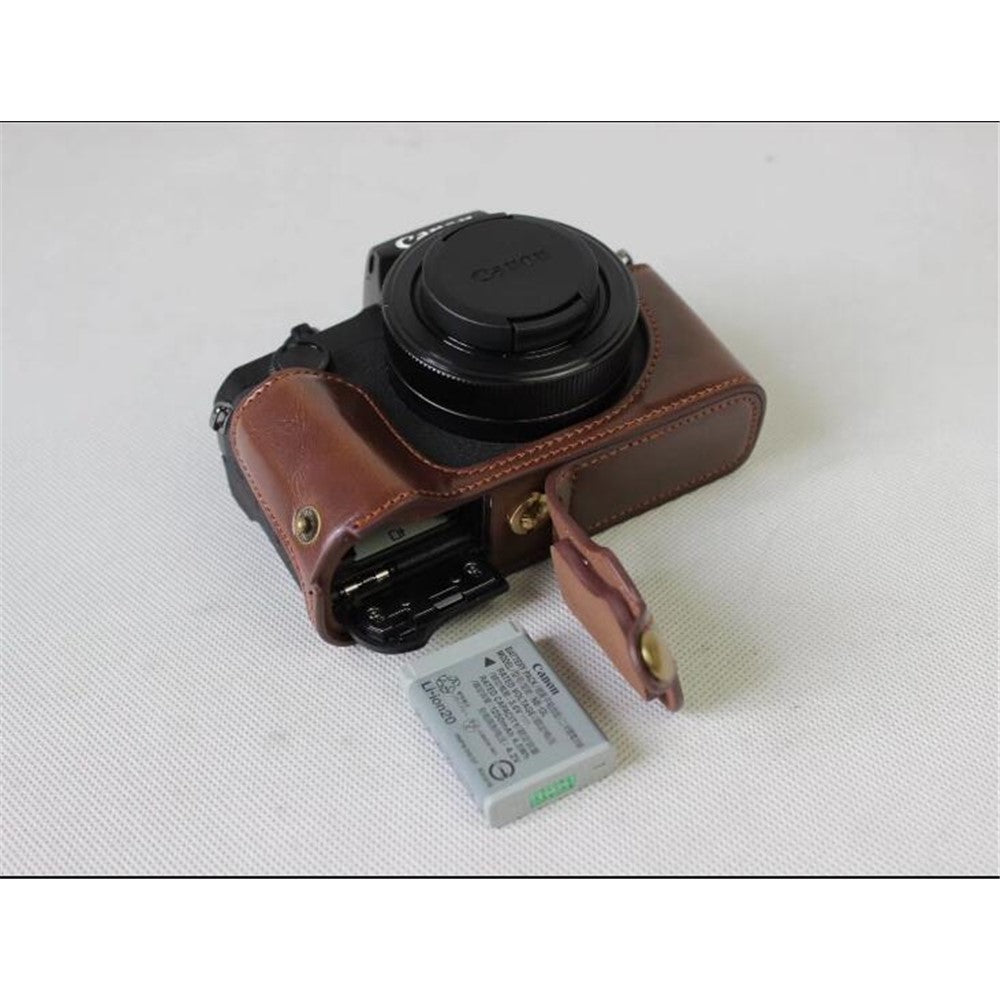 PU Leather Half Camera Protective Bag for Canon Powershot G1XIII