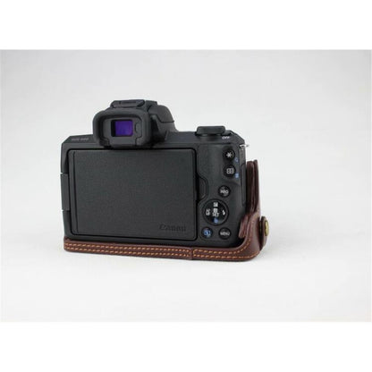 Genuine Leather Half Bottom Camera Protective Case Bag for for Canon EOS M50