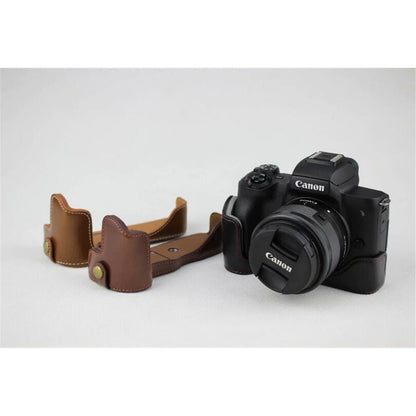 Half Camera PU Leather Protective Case for Canon EOS M50