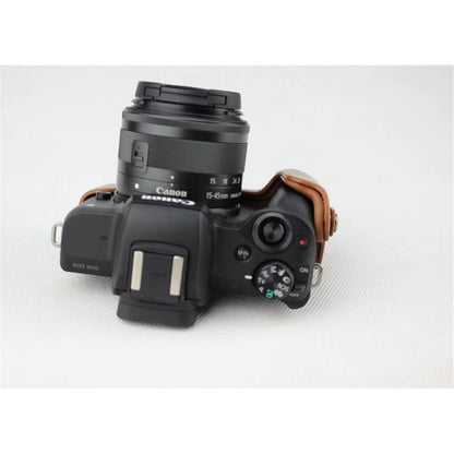 Half Camera PU Leather Protective Case for Canon EOS M50