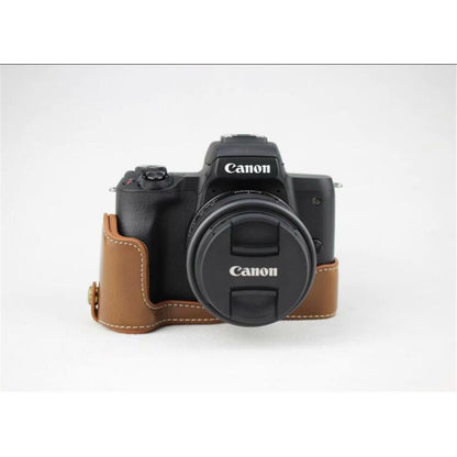 Half Camera PU Leather Protective Case for Canon EOS M50
