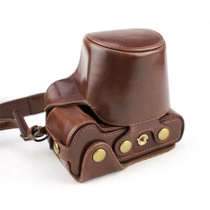 PU Leather Protective Case + Strap + Camera Lens Bag for Canon EOS M50