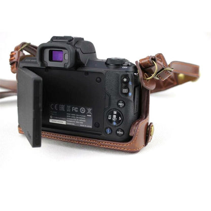 PU Leather Protective Case + Strap + Camera Lens Bag for Canon EOS M50
