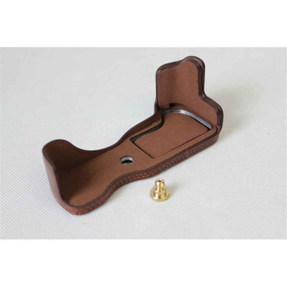 Half Camera PU Leather Protective Bottom Mount Cover for Canon EOS M6