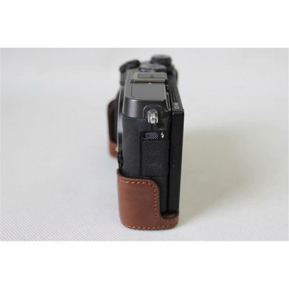 Half Camera PU Leather Protective Bottom Mount Cover for Canon EOS M6