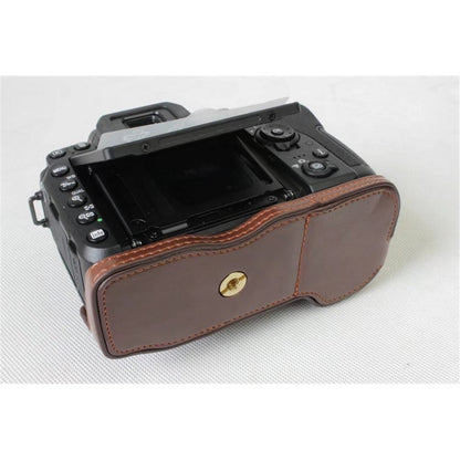 Half Camera PU Leather Shielded Bag Cover for Nikon D7500 Digital SLR Camera