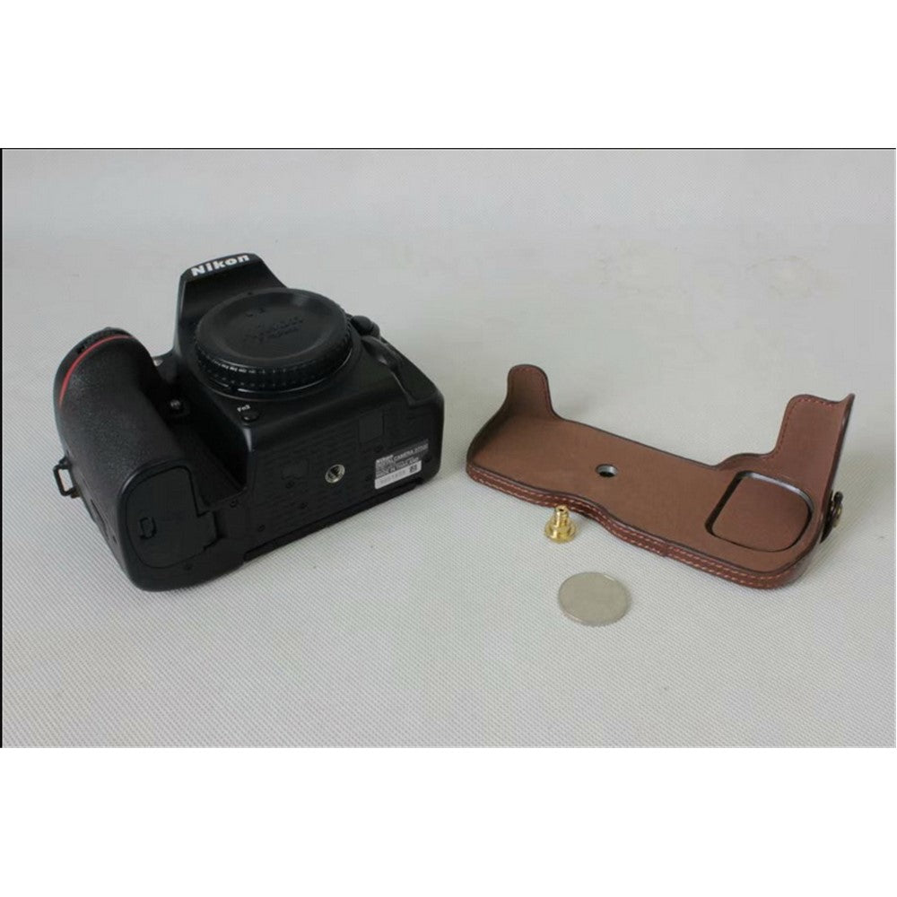 Half Camera PU Leather Shielded Bag Cover for Nikon D7500 Digital SLR Camera
