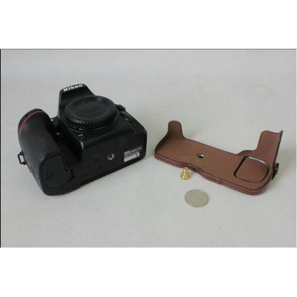 Half Camera PU Leather Shielded Bag Cover for Nikon D7500 Digital SLR Camera