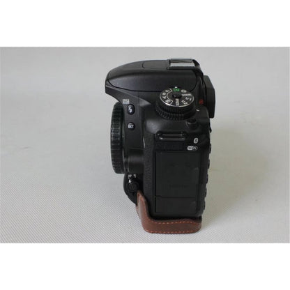 Half Camera PU Leather Shielded Bag Cover for Nikon D7500 Digital SLR Camera