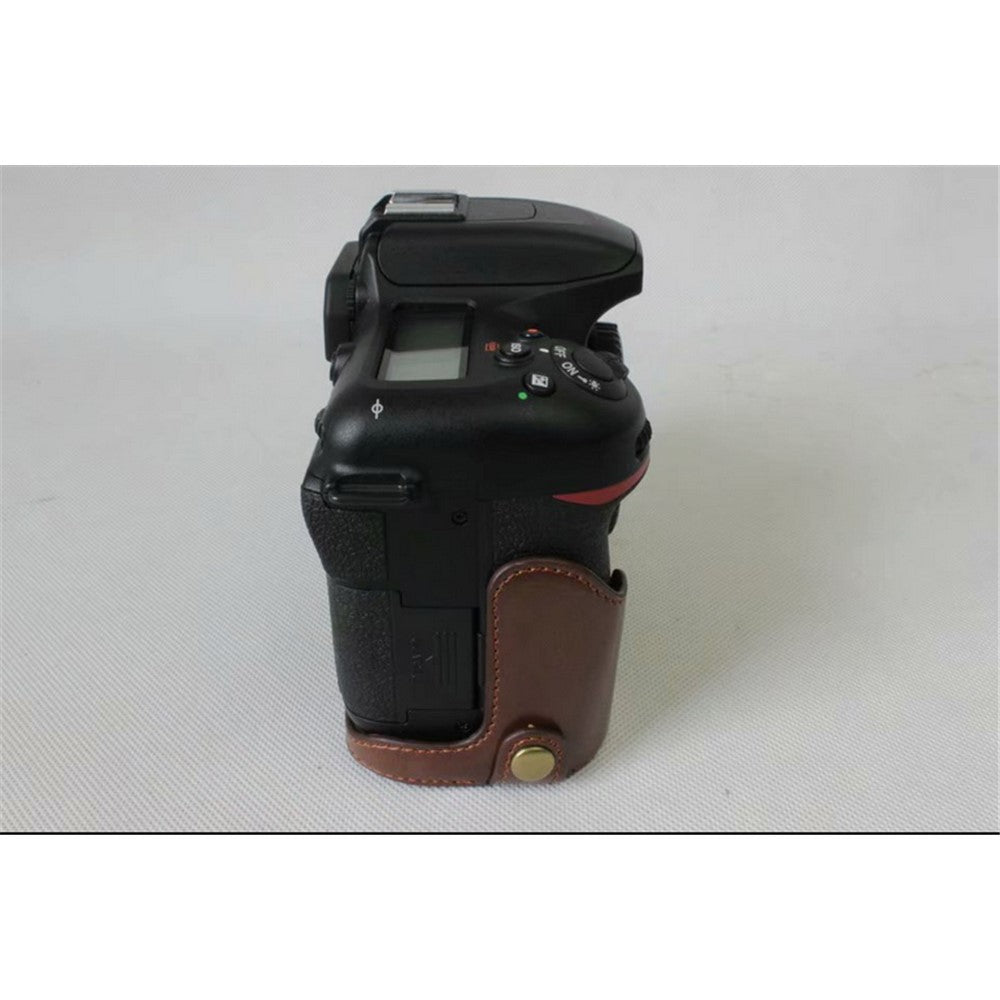 Half Camera PU Leather Shielded Bag Cover for Nikon D7500 Digital SLR Camera