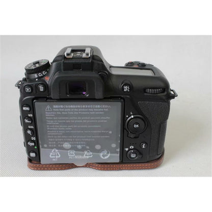 Half Camera PU Leather Shielded Bag Cover for Nikon D7500 Digital SLR Camera