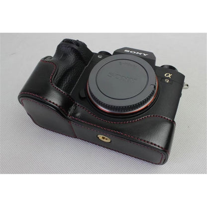 Half Camera PU Leather Protective Case for Sony ILCE-9 / A9 / A7RM3 A7RIII