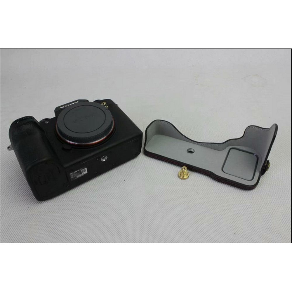 Half Camera PU Leather Protective Case for Sony ILCE-9 / A9 / A7RM3 A7RIII
