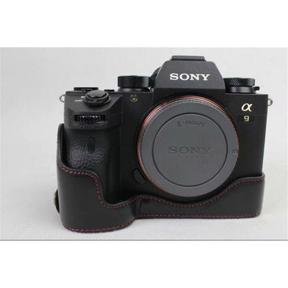 Half Camera PU Leather Protective Case for Sony ILCE-9 / A9 / A7RM3 A7RIII