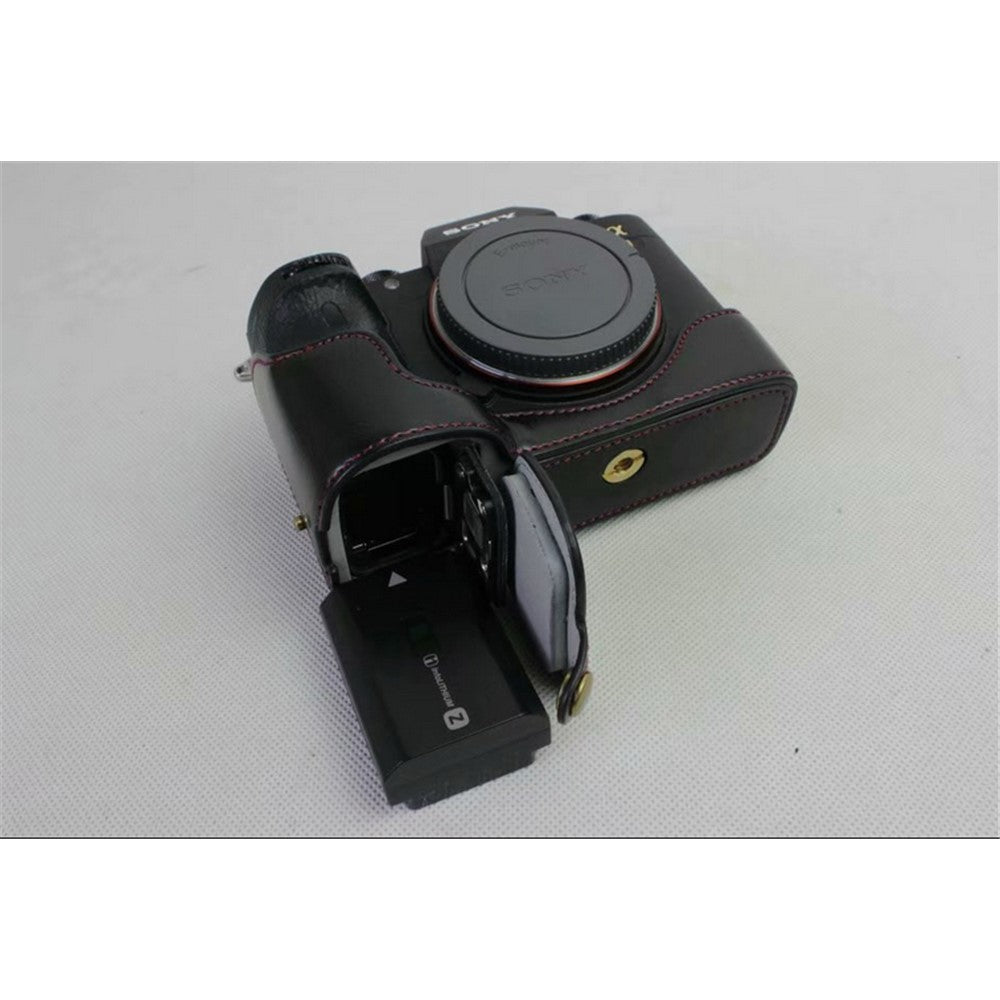 Half Camera PU Leather Protective Case for Sony ILCE-9 / A9 / A7RM3 A7RIII