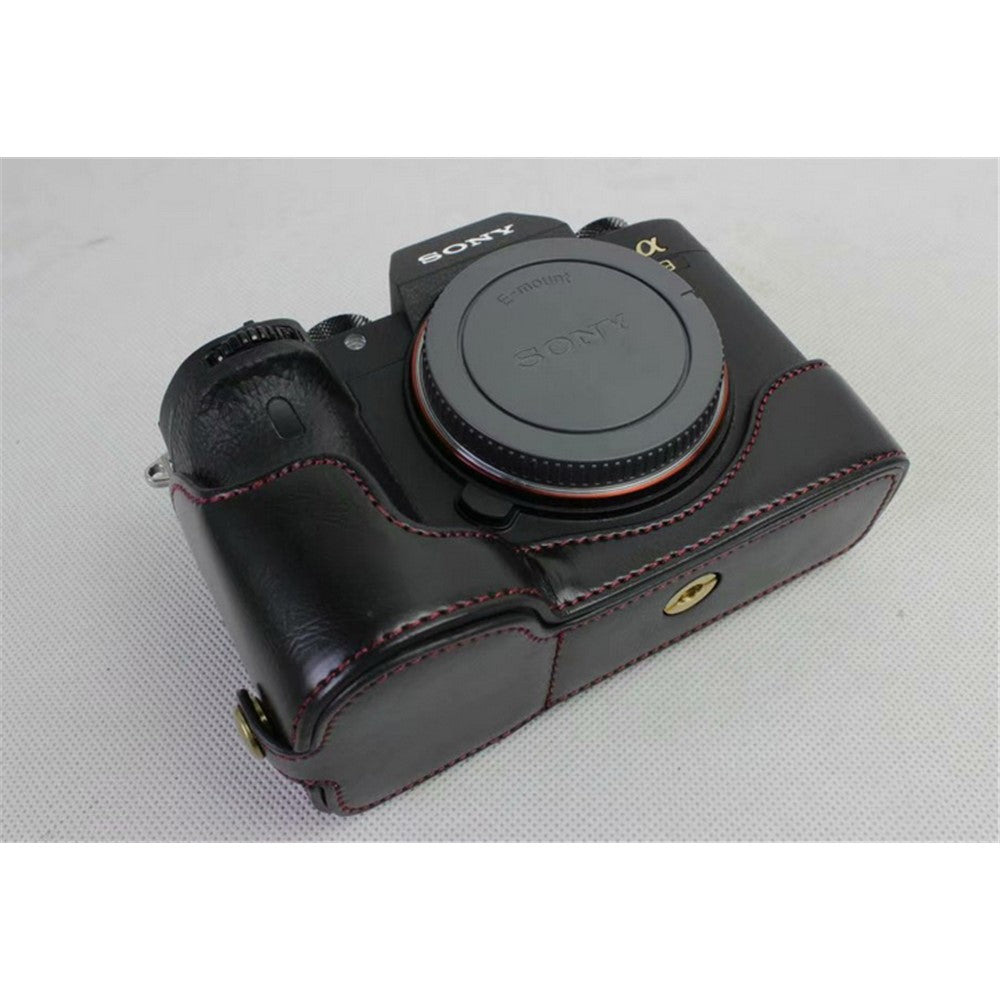Half Camera PU Leather Protective Case for Sony ILCE-9 / A9 / A7RM3 A7RIII