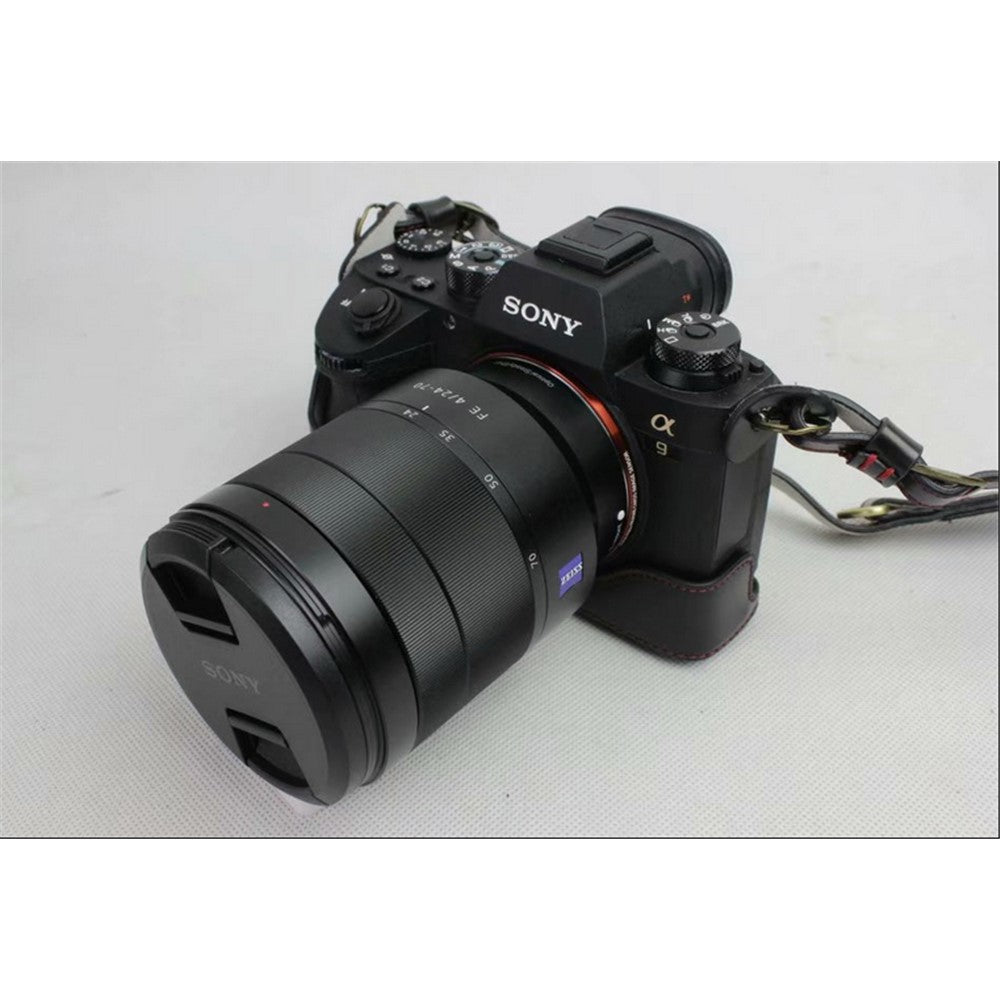PU Leather Protective Bag + Strap + Camera Lens Bag for Sony ILCE-9 / A9 / A7RM3 A7RIII