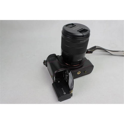 PU Leather Protective Bag + Strap + Camera Lens Bag for Sony ILCE-9 / A9 / A7RM3 A7RIII