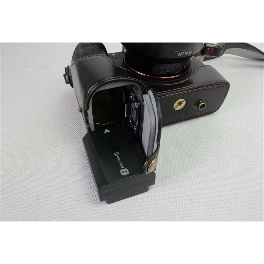 PU Leather Protective Bag + Strap + Camera Lens Bag for Sony ILCE-9 / A9 / A7RM3 A7RIII