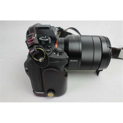 PU Leather Protective Bag + Strap + Camera Lens Bag for Sony ILCE-9 / A9 / A7RM3 A7RIII