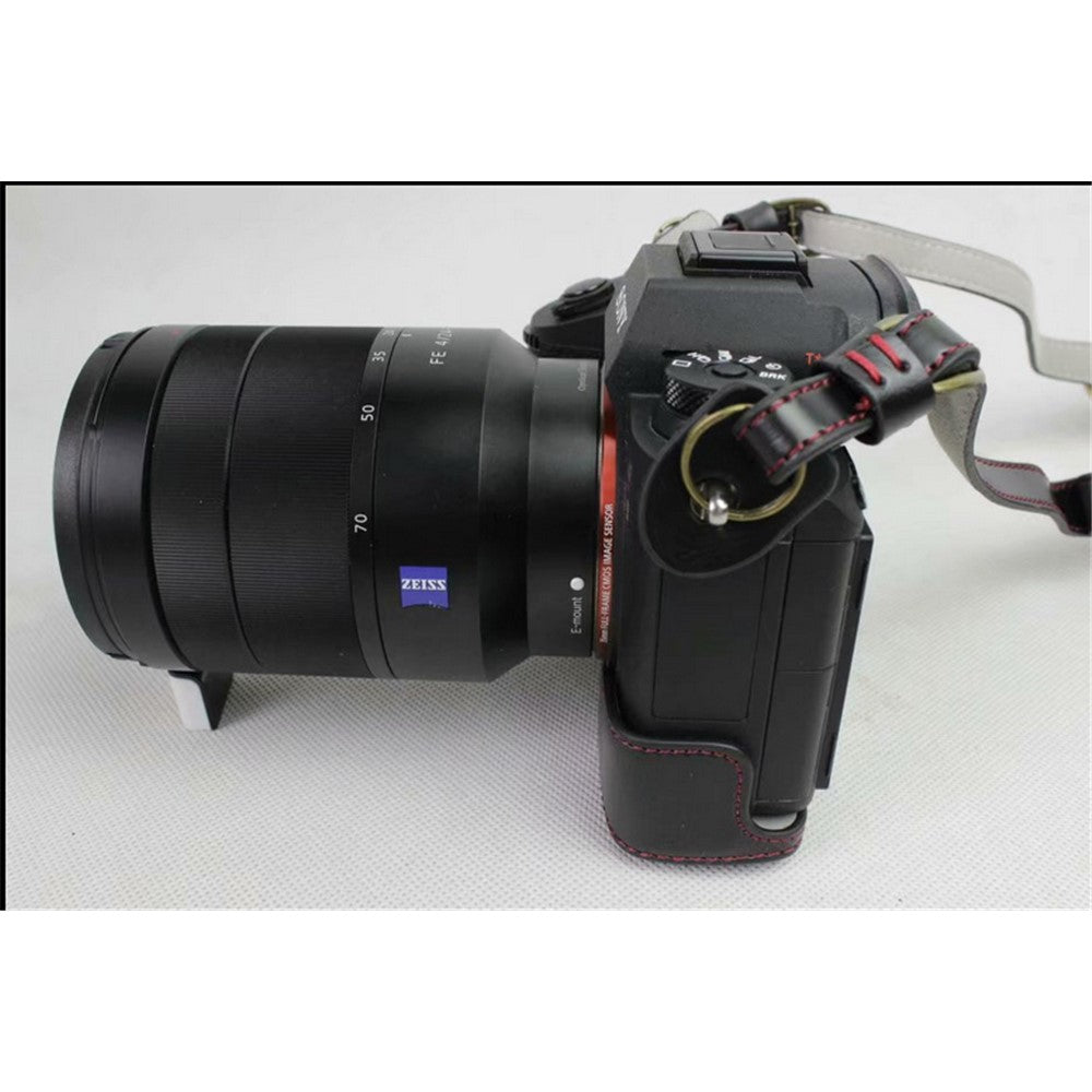 PU Leather Protective Bag + Strap + Camera Lens Bag for Sony ILCE-9 / A9 / A7RM3 A7RIII