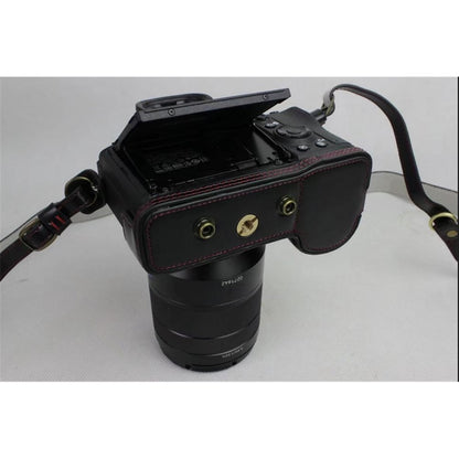 PU Leather Protective Bag + Strap + Camera Lens Bag for Sony ILCE-9 / A9 / A7RM3 A7RIII