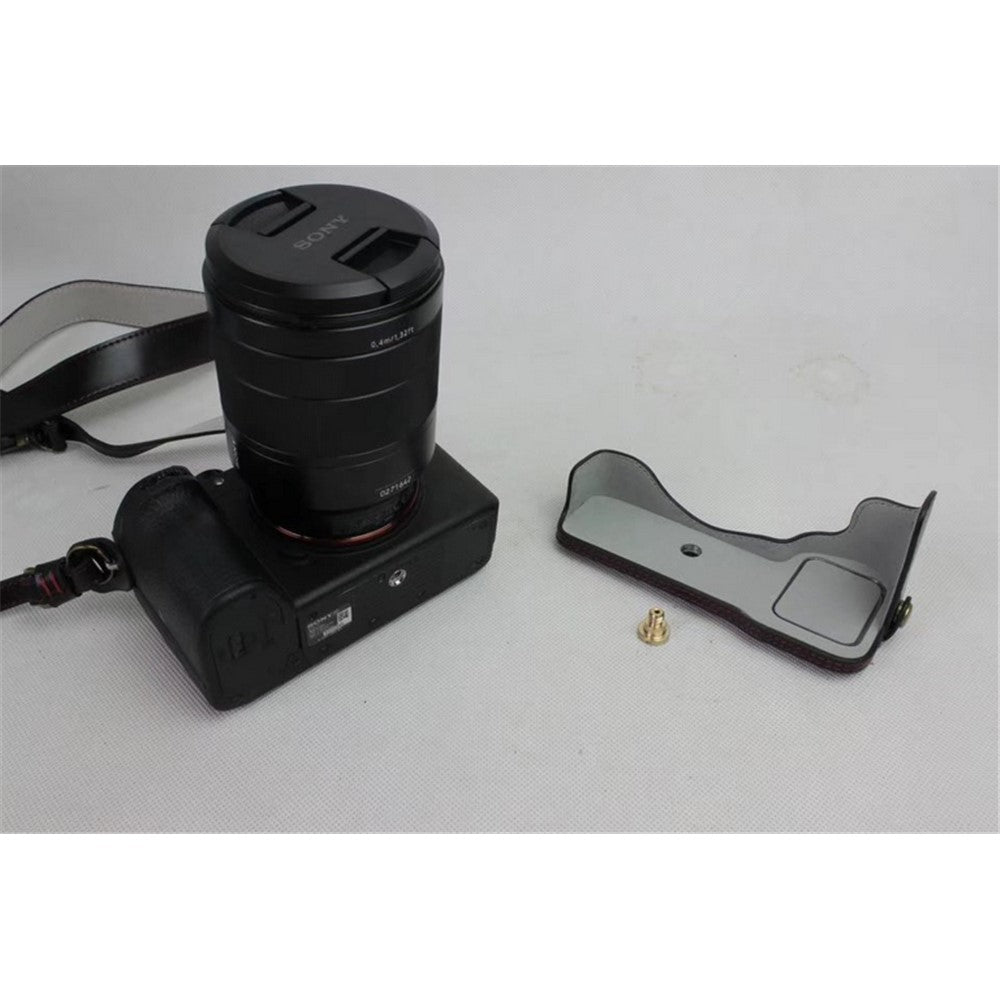 PU Leather Protective Bag + Strap + Camera Lens Bag for Sony ILCE-9 / A9 / A7RM3 A7RIII