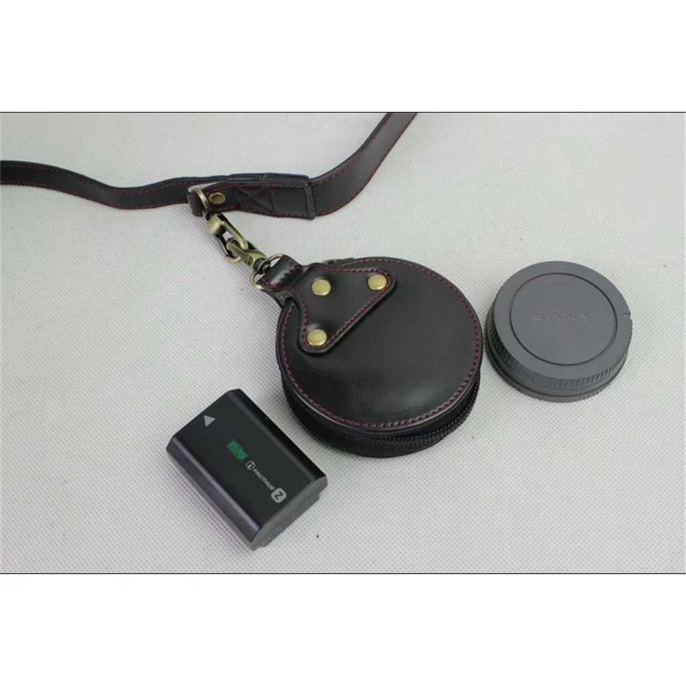 PU Leather Protective Bag + Strap + Camera Lens Bag for Sony ILCE-9 / A9 / A7RM3 A7RIII
